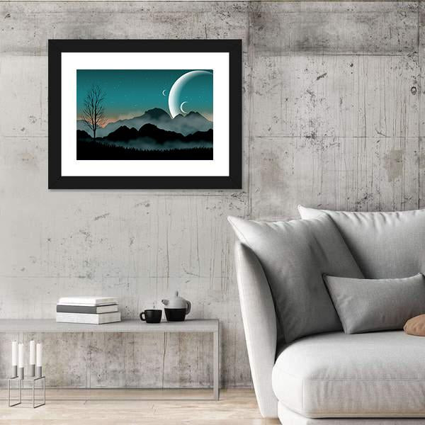 SF Space Night Sky Canvas Wall Art-3 Horizontal-Gallery Wrap-25" x 16"-Tiaracle