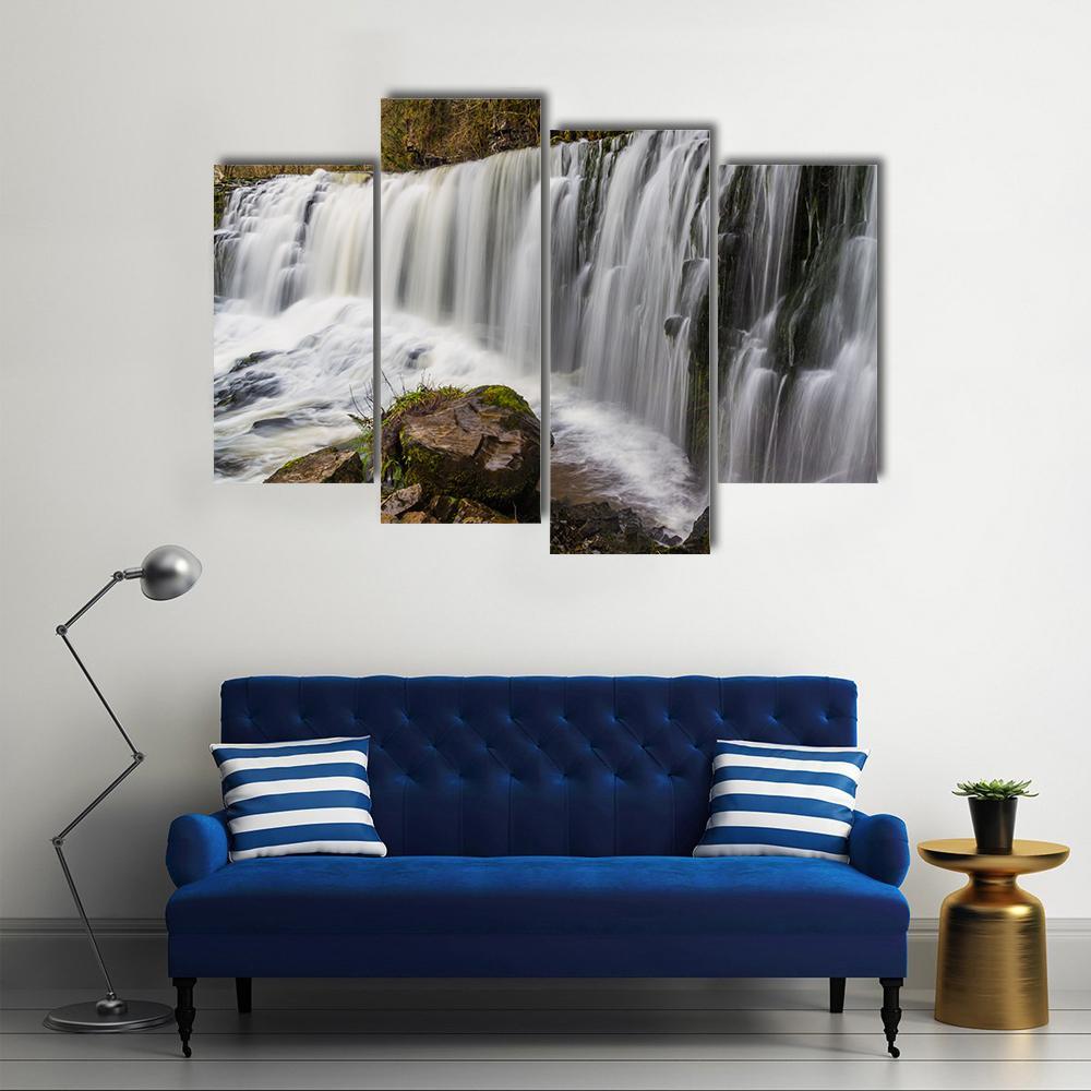 Sgwd Isaf Clun-Gwyn Falls Canvas Wall Art-4 Pop-Gallery Wrap-50" x 32"-Tiaracle