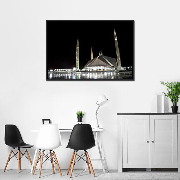 Shah Faisal Mosque Pakistan Canvas Wall Art-5 Horizontal-Gallery Wrap-22" x 12"-Tiaracle