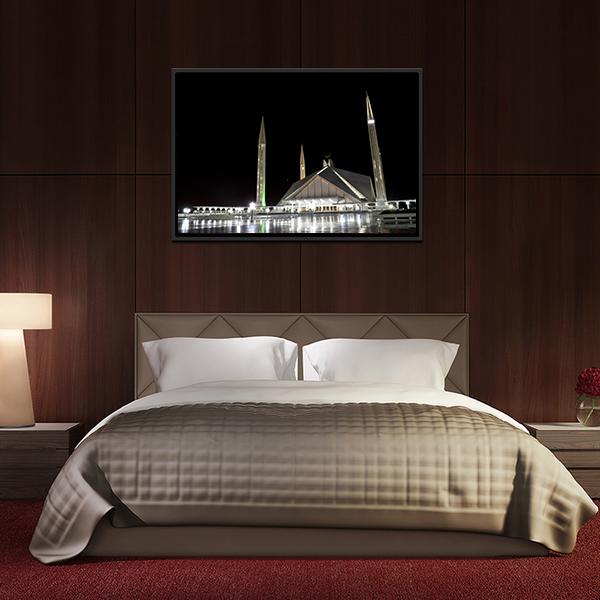 Shah Faisal Mosque Pakistan Canvas Wall Art-5 Horizontal-Gallery Wrap-22" x 12"-Tiaracle