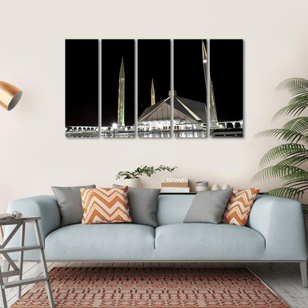 Shah Faisal Mosque Pakistan Canvas Wall Art-5 Horizontal-Gallery Wrap-22" x 12"-Tiaracle
