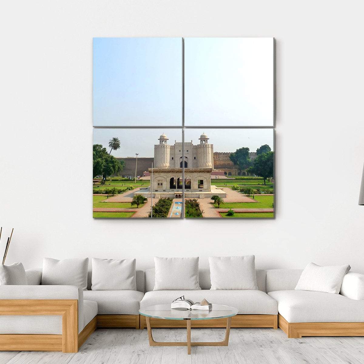 Shahi Qilla Fort Lahore Canvas Wall Art-4 Square-Gallery Wrap-17" x 17"-Tiaracle