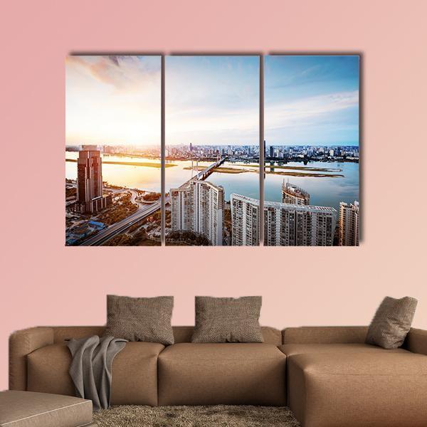 Shanghai Interchange Overpass Canvas Wall Art-3 Horizontal-Gallery Wrap-37" x 24"-Tiaracle