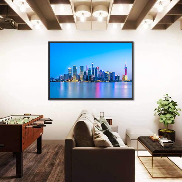 Shanghai Landscape Canvas Wall Art-3 Horizontal-Gallery Wrap-25" x 16"-Tiaracle
