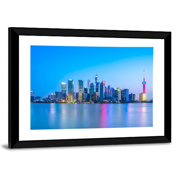 Shanghai Landscape Canvas Wall Art-3 Horizontal-Gallery Wrap-25" x 16"-Tiaracle