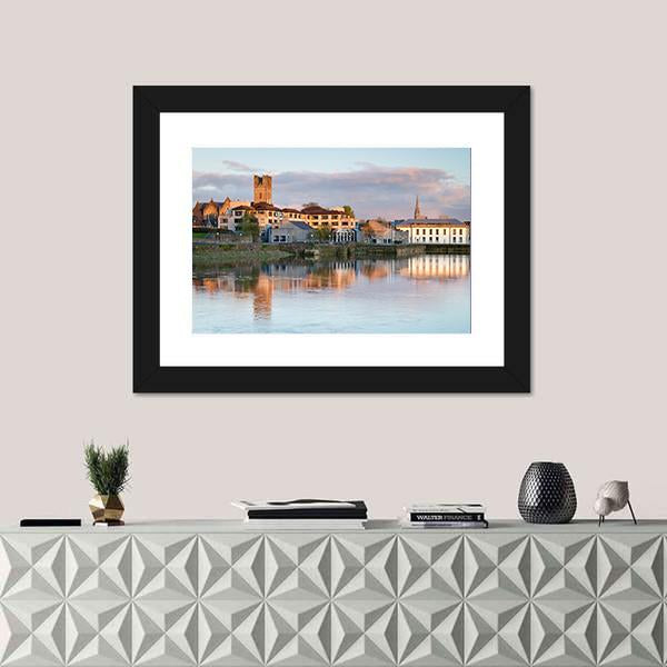 Shannon River Scenery In Ireland Canvas Wall Art-1 Piece-Framed Print-20" x 16"-Tiaracle