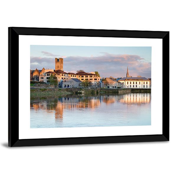 Shannon River Scenery In Ireland Canvas Wall Art-3 Horizontal-Gallery Wrap-25" x 16"-Tiaracle