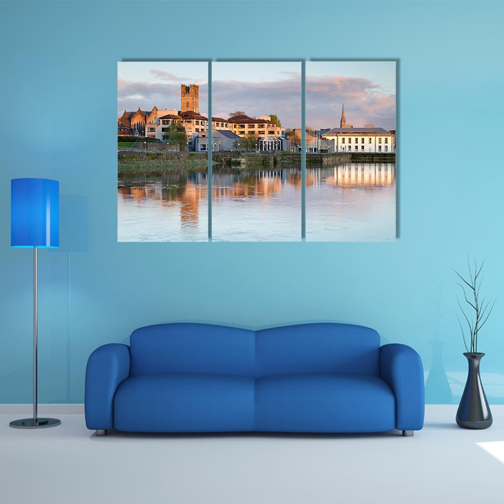 Shannon River Scenery In Ireland Canvas Wall Art-3 Horizontal-Gallery Wrap-37" x 24"-Tiaracle