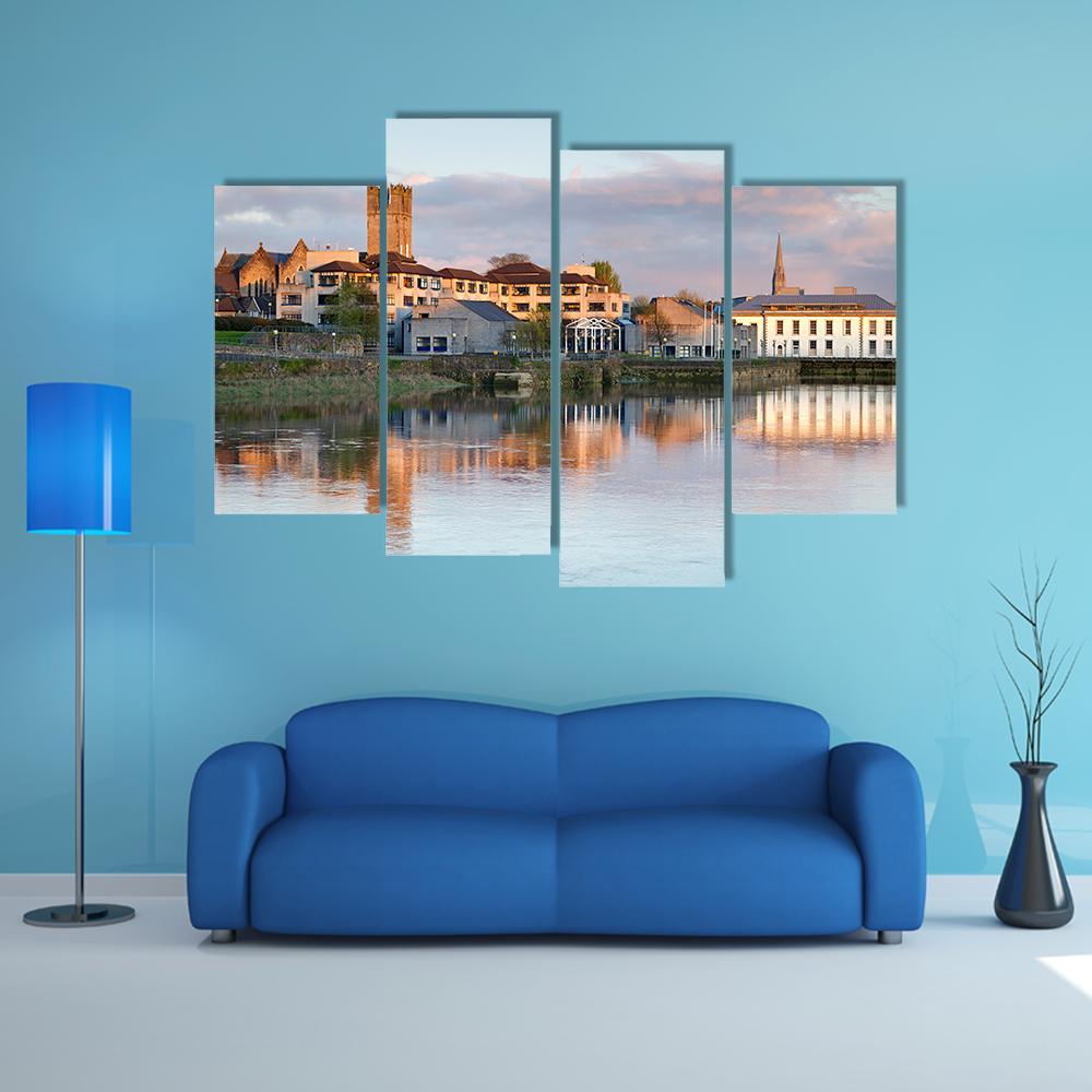 Shannon River Scenery In Ireland Canvas Wall Art-4 Pop-Gallery Wrap-50" x 32"-Tiaracle