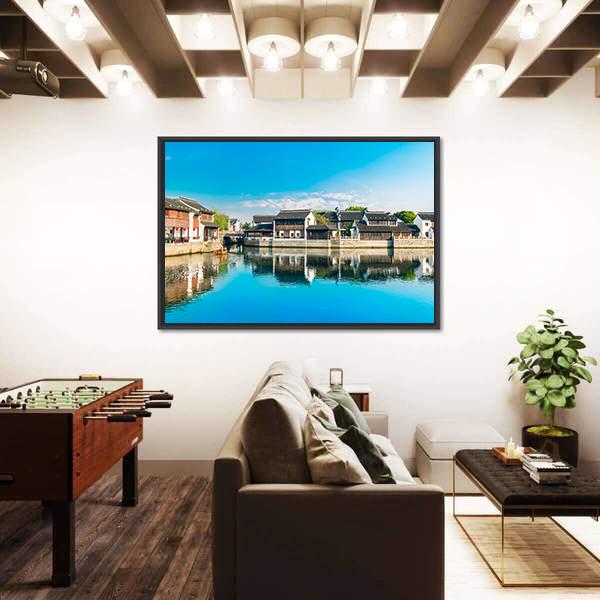 Shantang Street Along The River Canvas Wall Art-3 Horizontal-Gallery Wrap-25" x 16"-Tiaracle