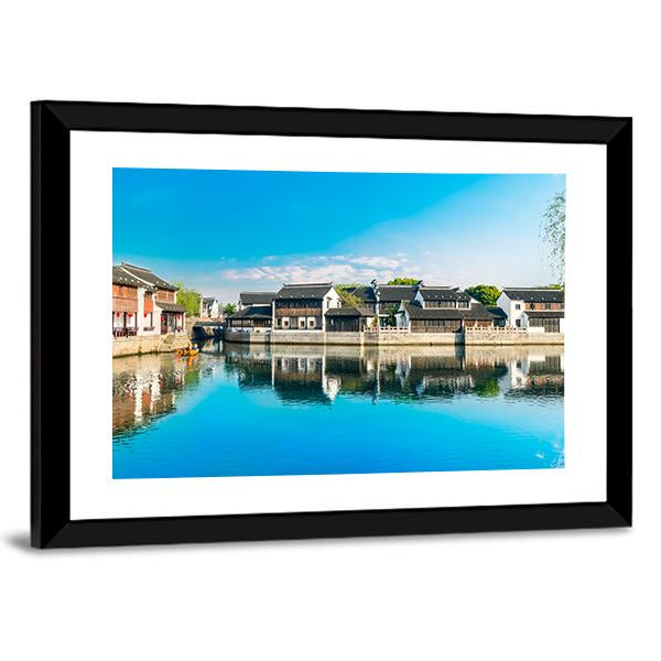 Shantang Street Along The River Canvas Wall Art-3 Horizontal-Gallery Wrap-25" x 16"-Tiaracle