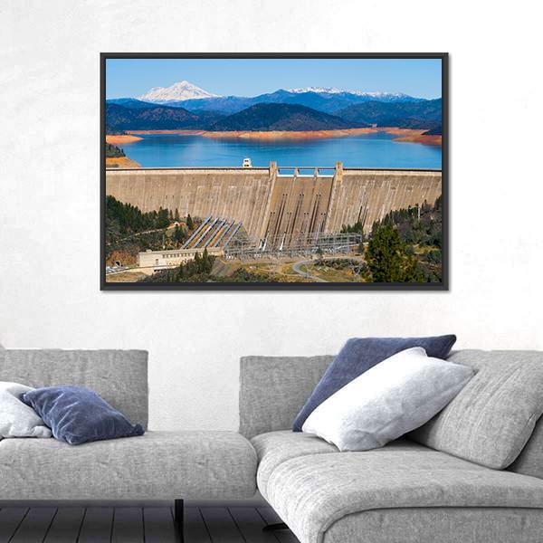 Shasta Dam Canvas Wall Art-3 Horizontal-Gallery Wrap-25" x 16"-Tiaracle