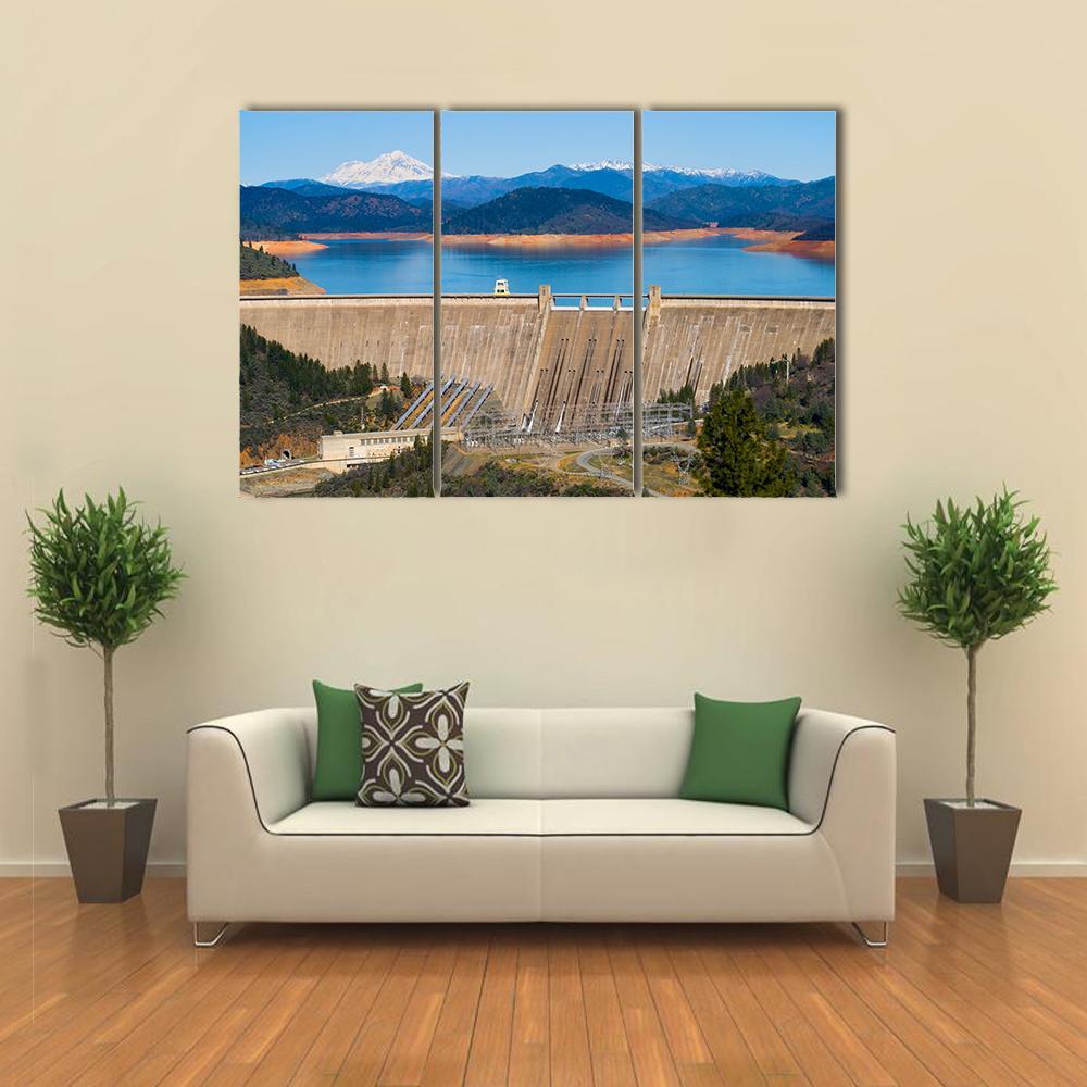 Shasta Dam Canvas Wall Art-3 Horizontal-Gallery Wrap-37" x 24"-Tiaracle