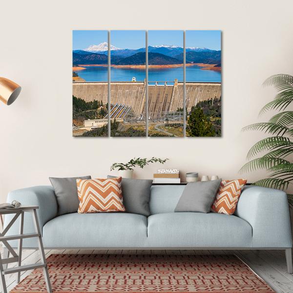 Shasta Dam Canvas Wall Art-4 Horizontal-Gallery Wrap-34" x 24"-Tiaracle