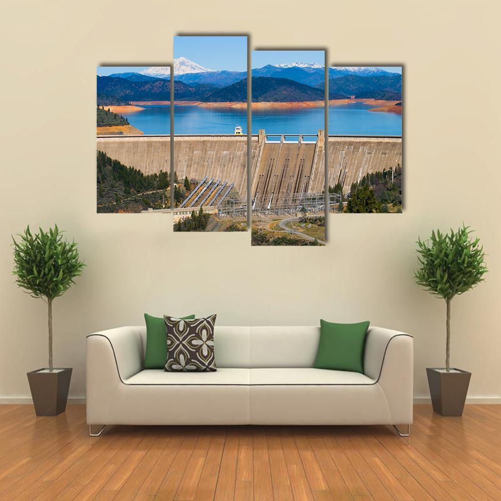 Shasta Dam Canvas Wall Art-4 Pop-Gallery Wrap-50" x 32"-Tiaracle