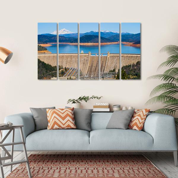 Shasta Dam Canvas Wall Art-5 Horizontal-Gallery Wrap-22" x 12"-Tiaracle
