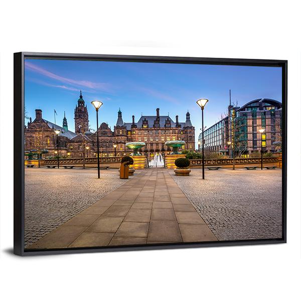Sheffield Town Hall Canvas Wall Art-3 Horizontal-Gallery Wrap-25" x 16"-Tiaracle