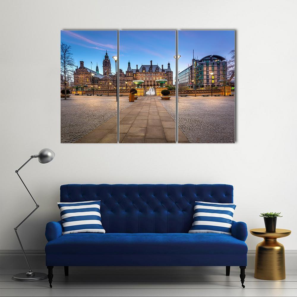 Sheffield Town Hall Canvas Wall Art-3 Horizontal-Gallery Wrap-37" x 24"-Tiaracle