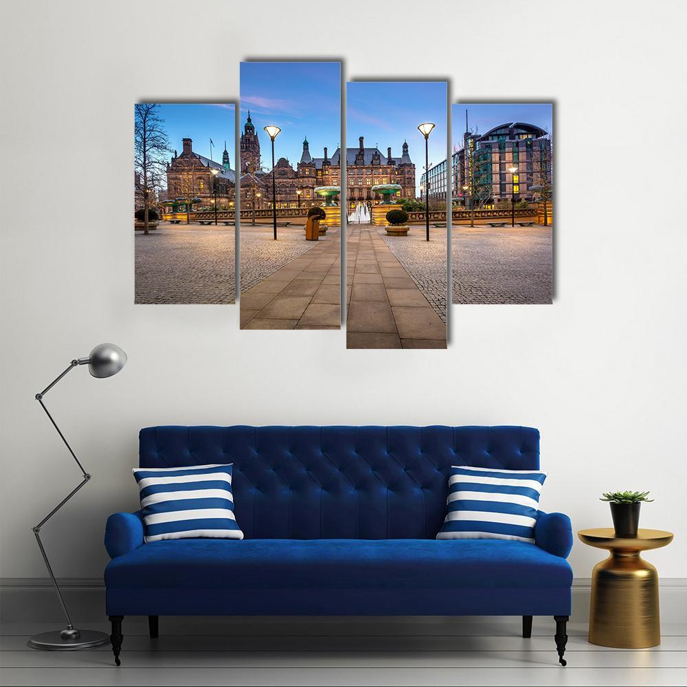 Sheffield Town Hall Canvas Wall Art-4 Pop-Gallery Wrap-50" x 32"-Tiaracle