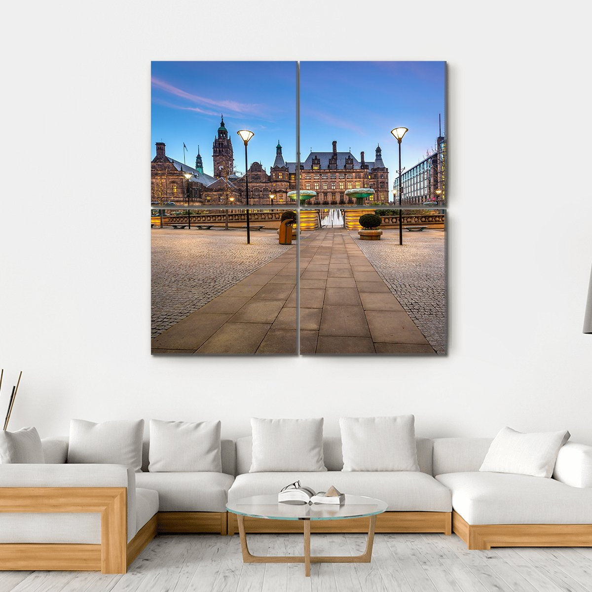Sheffield Town Hall Canvas Wall Art-4 Square-Gallery Wrap-17" x 17"-Tiaracle