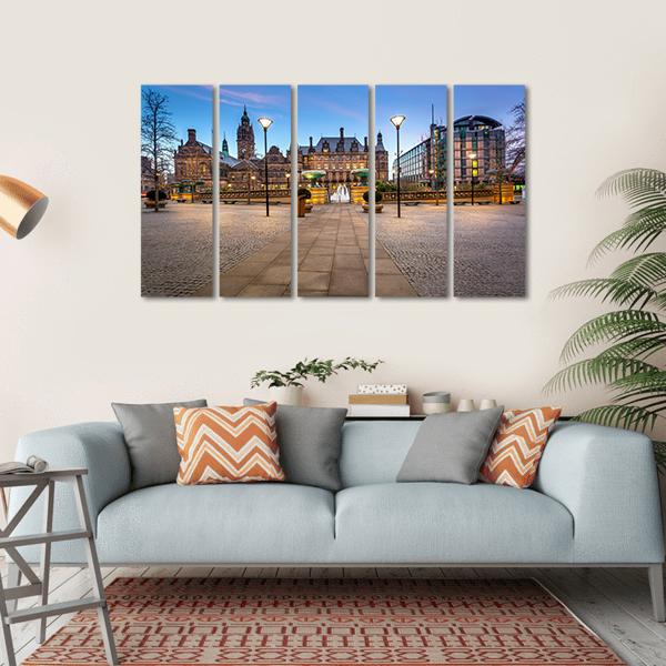 Sheffield Town Hall Canvas Wall Art-5 Horizontal-Gallery Wrap-22" x 12"-Tiaracle