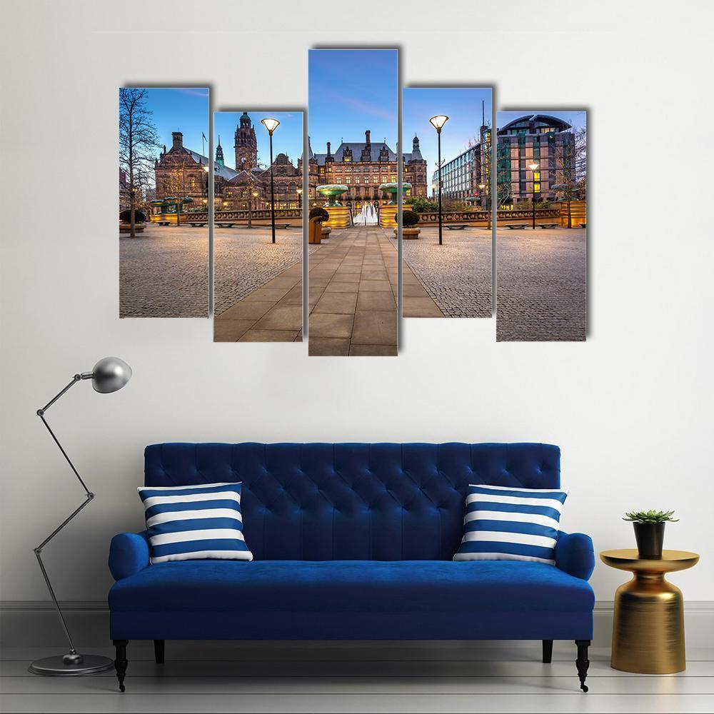 Sheffield Town Hall Canvas Wall Art-5 Pop-Gallery Wrap-47" x 32"-Tiaracle