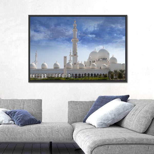 Sheikh Zayed Mosque In Abu Dhabi Canvas Wall Art-5 Horizontal-Gallery Wrap-22" x 12"-Tiaracle