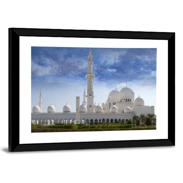 Sheikh Zayed Mosque In Abu Dhabi Canvas Wall Art-5 Horizontal-Gallery Wrap-22" x 12"-Tiaracle