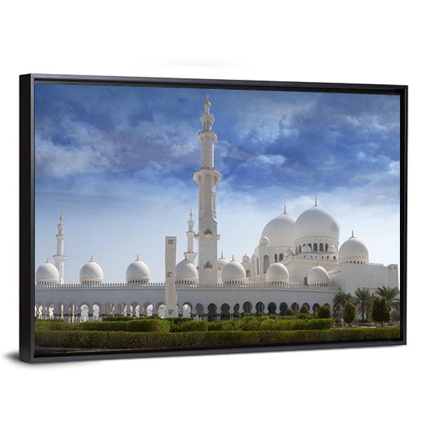 Sheikh Zayed Mosque In Abu Dhabi Canvas Wall Art-5 Horizontal-Gallery Wrap-22" x 12"-Tiaracle