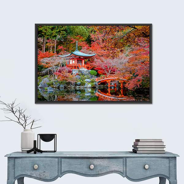 Shingon Buddhist Temple In Japan Canvas Wall Art-1 Piece-Floating Frame-24" x 16"-Tiaracle
