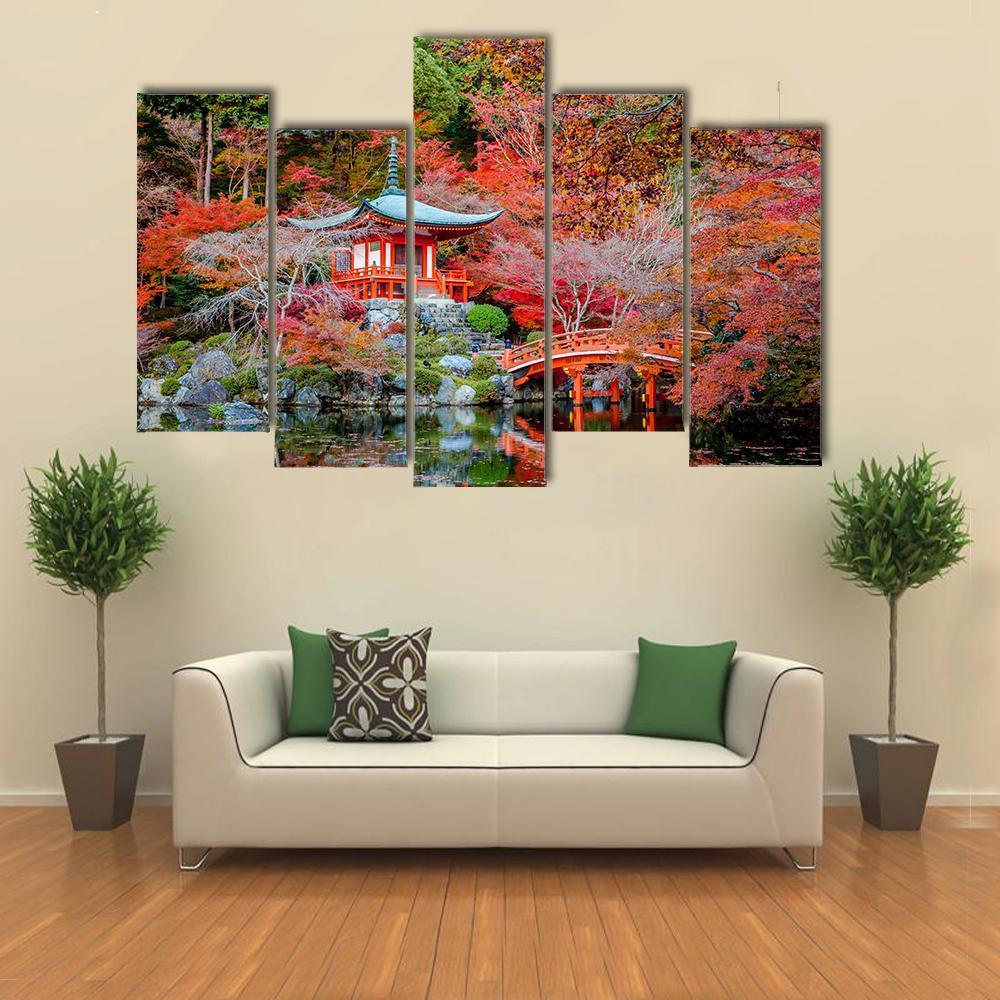 Shingon Buddhist Temple In Japan Canvas Wall Art-5 Pop-Gallery Wrap-47" x 32"-Tiaracle