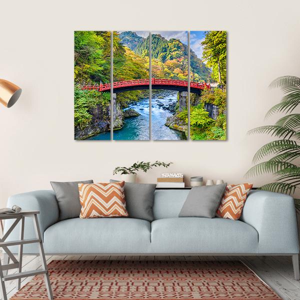 Shinkyo Bridge In Nikko Japan Canvas Wall Art-4 Horizontal-Gallery Wrap-34" x 24"-Tiaracle