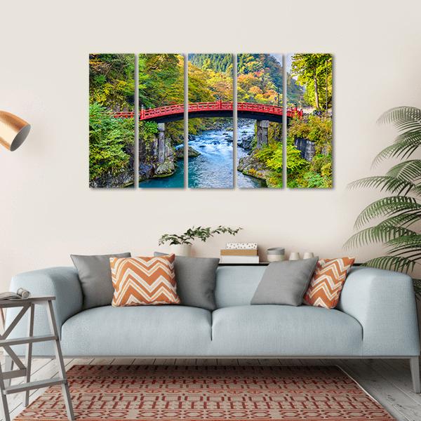 Shinkyo Bridge In Nikko Japan Canvas Wall Art-5 Horizontal-Gallery Wrap-22" x 12"-Tiaracle