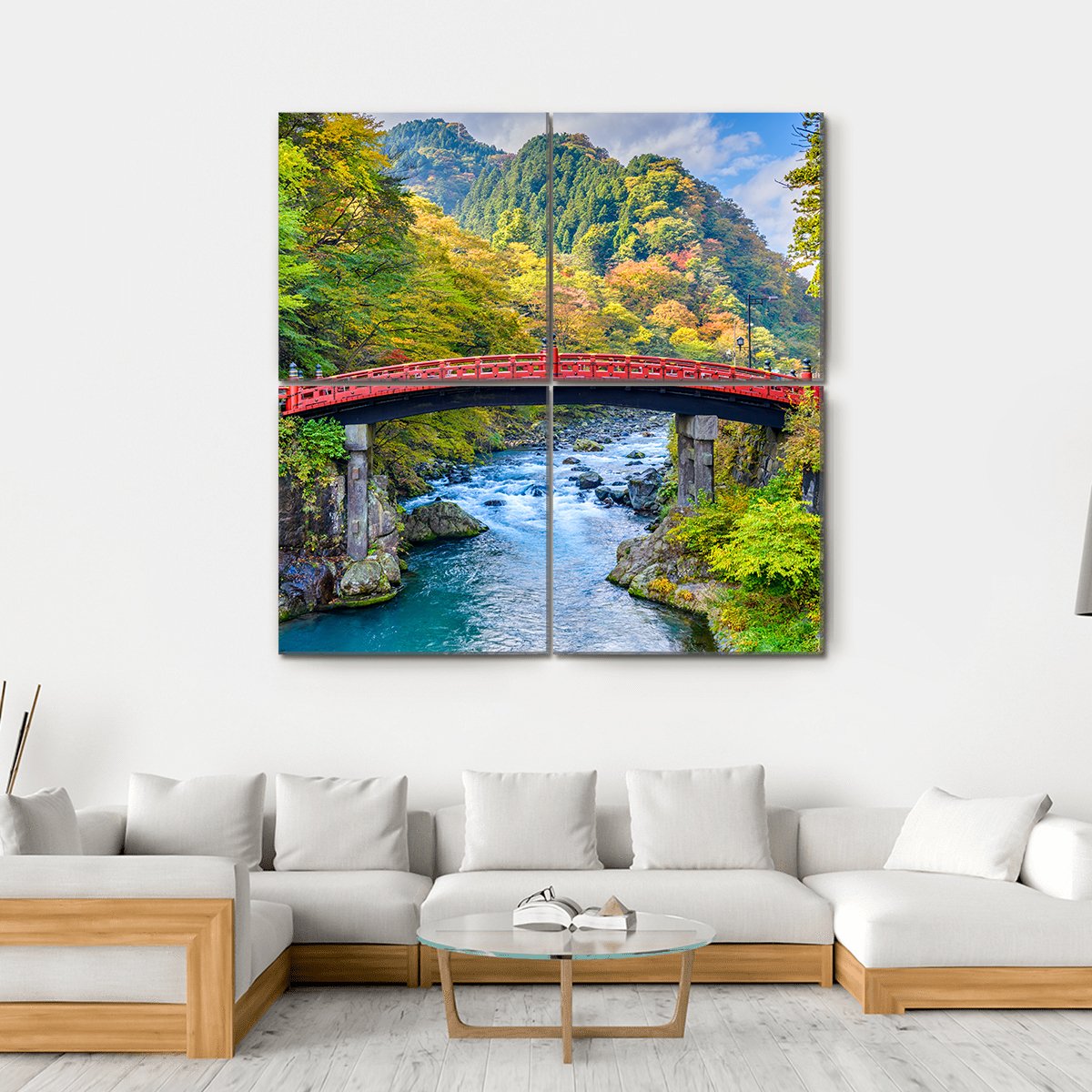 Shinkyo Bridge In Nikko Japan Canvas Wall Art-5 Horizontal-Gallery Wrap-22" x 12"-Tiaracle