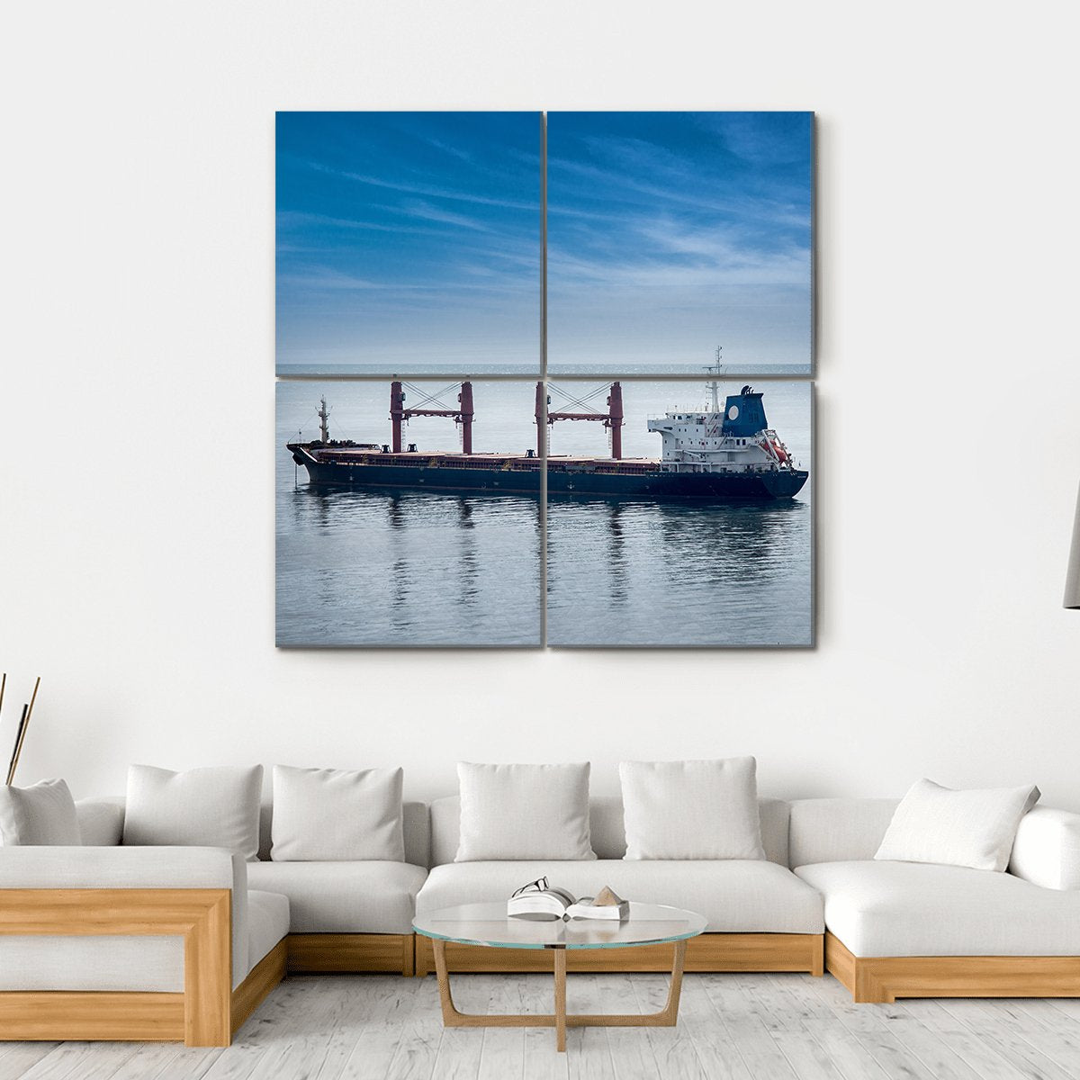 Cargo Freight Ship Canvas Wall Art-4 Square-Gallery Wrap-17" x 17"-Tiaracle