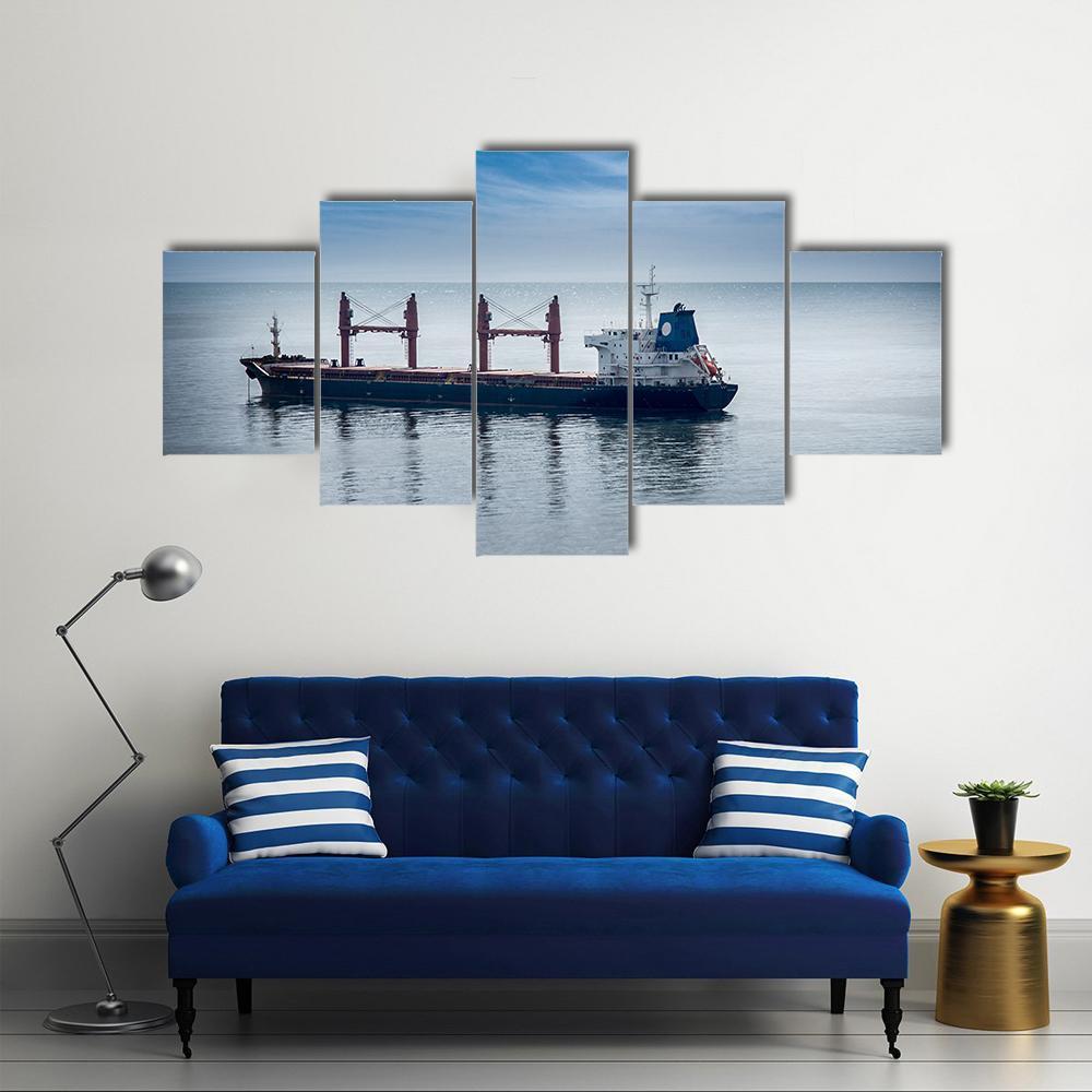 Cargo Freight Ship Canvas Wall Art-5 Star-Gallery Wrap-62" x 32"-Tiaracle