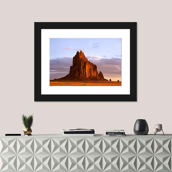 Shiprock In New Mexico Canvas Wall Art-1 Piece-Framed Print-20" x 16"-Tiaracle