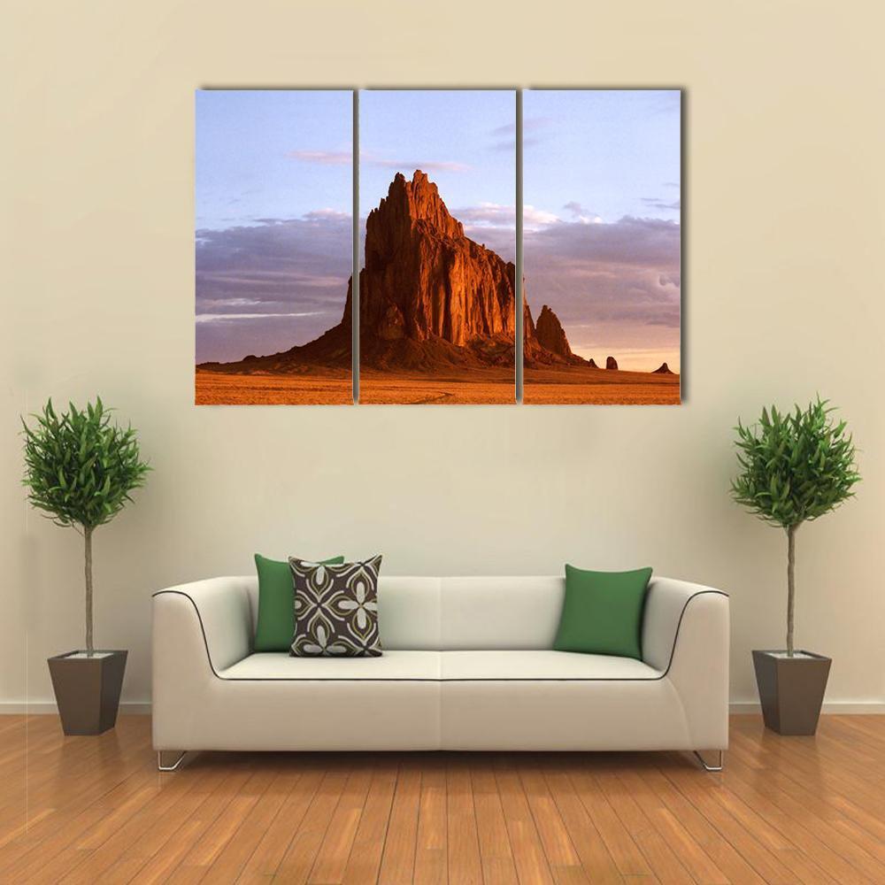 Shiprock In New Mexico Canvas Wall Art-3 Horizontal-Gallery Wrap-37" x 24"-Tiaracle