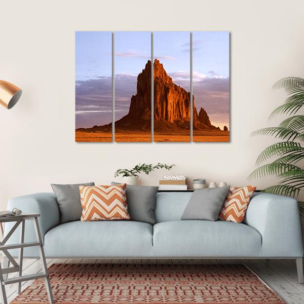 Shiprock In New Mexico Canvas Wall Art-4 Horizontal-Gallery Wrap-34" x 24"-Tiaracle