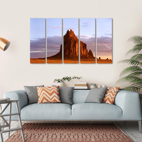 Shiprock In New Mexico Canvas Wall Art-5 Horizontal-Gallery Wrap-22" x 12"-Tiaracle