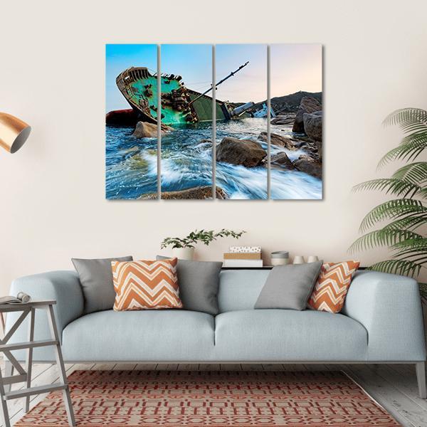 Shipwreck In Hong Kong Canvas Wall Art-4 Horizontal-Gallery Wrap-34" x 24"-Tiaracle