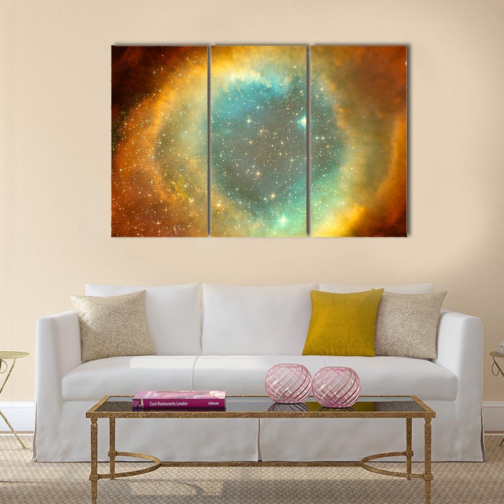 Nebula &amp; Star Field Canvas Wall Art-3 Horizontal-Gallery Wrap-37" x 24"-Tiaracle