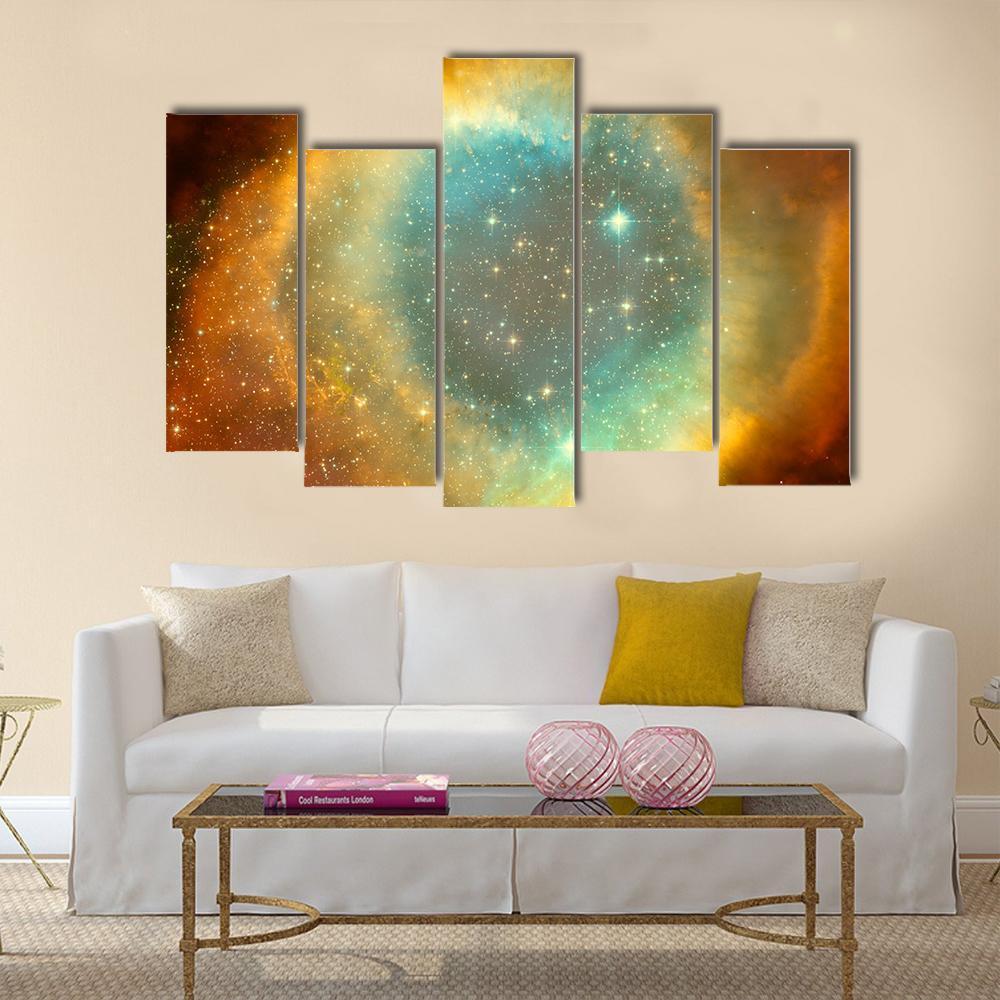 Nebula &amp; Star Field Canvas Wall Art-5 Pop-Gallery Wrap-47" x 32"-Tiaracle