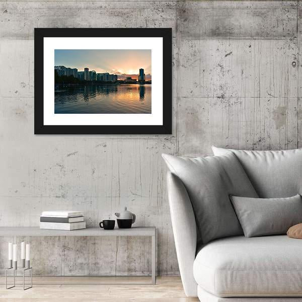 Shore Of Lake Eola Park Canvas Wall Art-3 Horizontal-Gallery Wrap-25" x 16"-Tiaracle