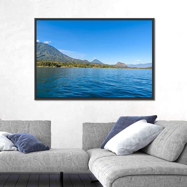 Shore Of San Lucas Toliman At Lake Atitlan Canvas Wall Art-3 Horizontal-Gallery Wrap-25" x 16"-Tiaracle