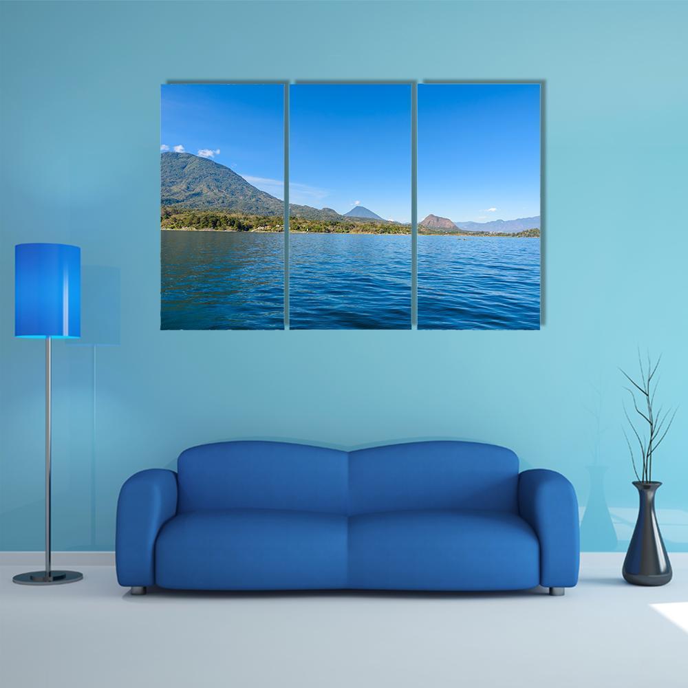Shore Of San Lucas Toliman At Lake Atitlan Canvas Wall Art-3 Horizontal-Gallery Wrap-37" x 24"-Tiaracle