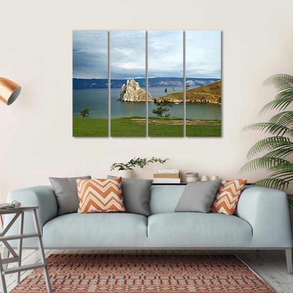 Shore Of The Island Of Olkhon Canvas Wall Art-4 Horizontal-Gallery Wrap-34" x 24"-Tiaracle