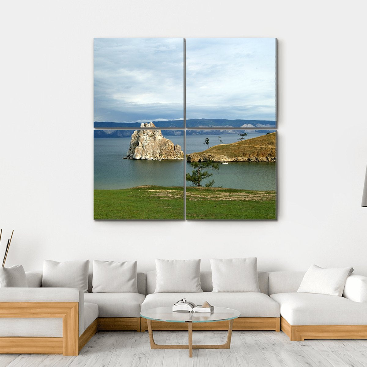 Shore Of The Island Of Olkhon Canvas Wall Art-4 Square-Gallery Wrap-17" x 17"-Tiaracle