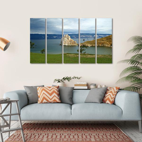 Shore Of The Island Of Olkhon Canvas Wall Art-5 Horizontal-Gallery Wrap-22" x 12"-Tiaracle
