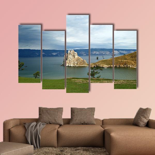 Shore Of The Island Of Olkhon Canvas Wall Art-5 Pop-Gallery Wrap-47" x 32"-Tiaracle